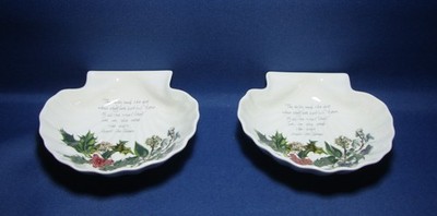 2 x PORTMEIRION ~ DIE STECHPALME UND DER EFEU SCHALEN IN AUSGEZEICHNETEM ZUSTAND