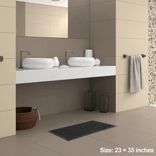 35" x 23" Grade Kitchen Anti-fatigue Drainage Rubber Non-slip Rubber Mat Black