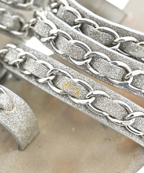 Chanel Vintage Sandals Shoes Silver Size 37.5 US About 7.5 For Women thumbnail 22