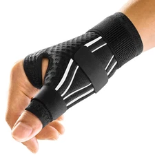 Wrist and Thumb Brace for Left or Right Hand, Fits Palm 8.5''-10'', L/XL, White