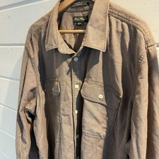 Eddie Bauer Men's classic fit button down brown work shirt, Tall 3XL