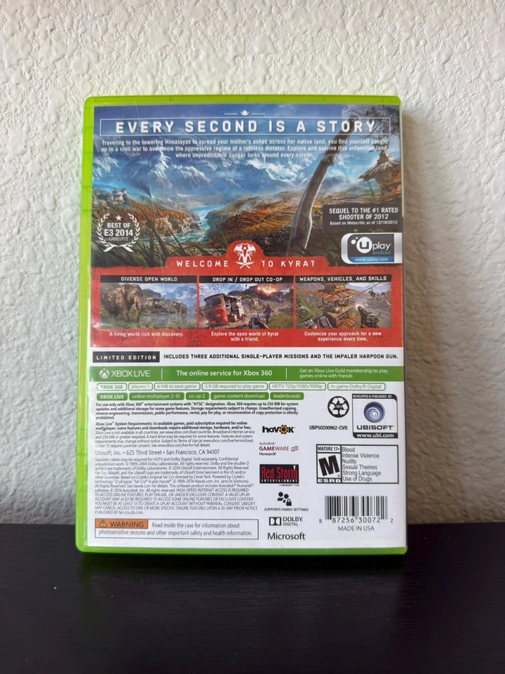 Far Cry 4 (Microsoft Xbox 360, 2014) Completo CIB Probado Funciona Muy bien Foto 2 de 4