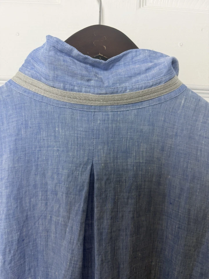 Lafayette 148 New York Chambray 100% Linen  Dress W/ Pockets Sz US XL $998 MSRP - Image 4 of 4