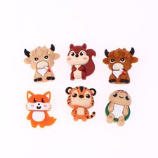 5Pcs Silicone Squirrel Cow Turtle Animal Beads Accessories DIY Handcrafted Kits