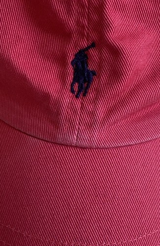 Polo Ralph Lauren Buckle Adjustable Reddish Pink/Navy Blue Pony Hat - Kids Youth - Picture 9 of 10