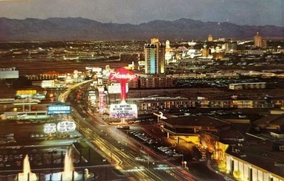 Las Vegas Strip 1970s old card