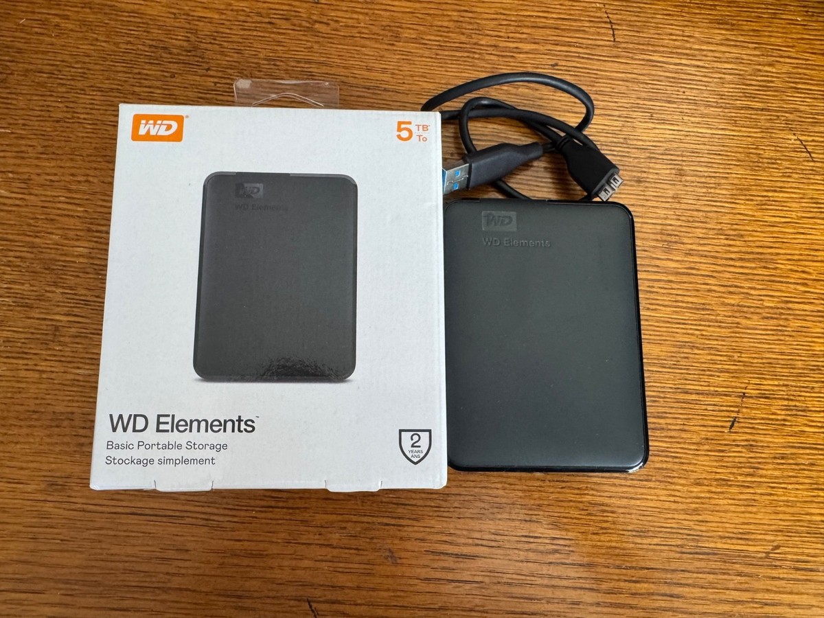 WD 5TB Elements Portable External Hard Drive, USB 3.0
