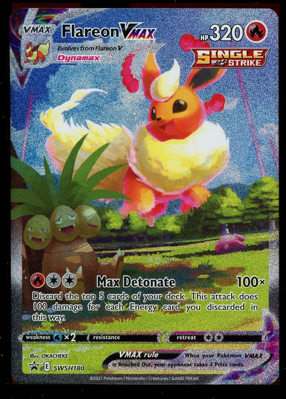 Pokemon Flareon VMAX SWSH180 Sword & Shield Promo Card Near Mint