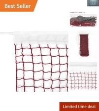 Vibrant Red 21ft Pickleball Court Net - Nylon, Lightweight, and Recreational
