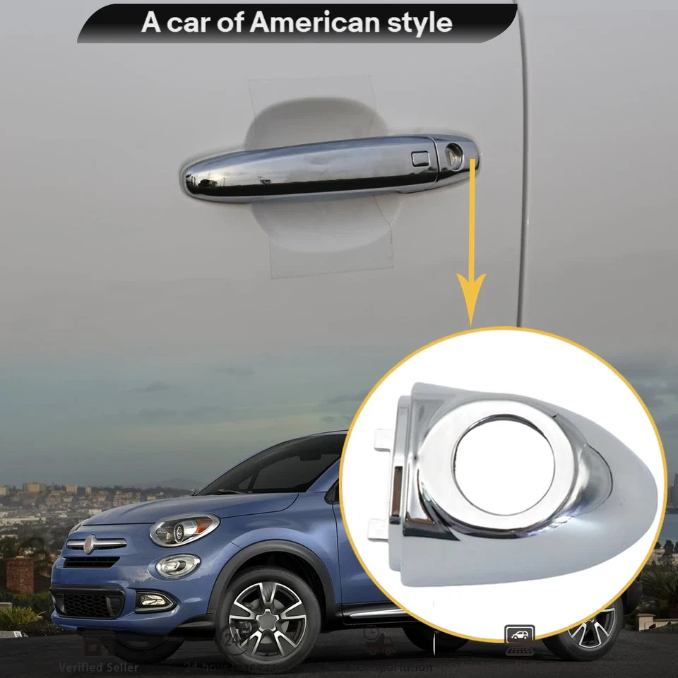 1 Pcs Driver Left Door Handle Cap 6AQ85SZ0AA Fits 2016 2017 2018-2021 Fiat 500X - Image 4 of 4