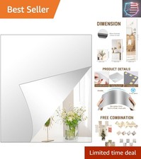 Acrylic Mirror Sheets 14'' x 12'' x 1Pcs Frameless Adhesive Mirror Tiles for ...