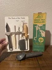 Vintage Kitchen Lot - Pea Sheller, Ice Cream Scoop, New Old Stock Gadgets 