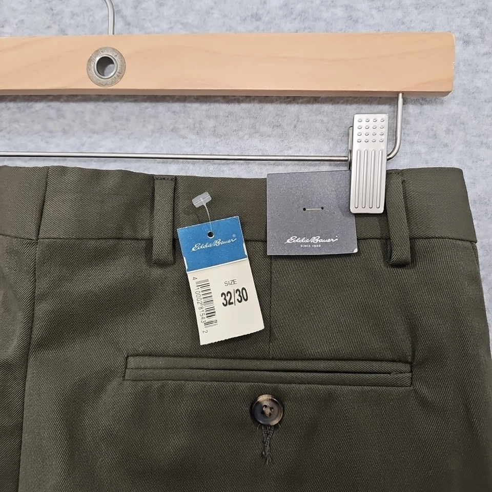 Pantalones de vestir de lana vintage Eddie Bauer para hombre marrón plisado puño 32x30 Foto 3 de 4