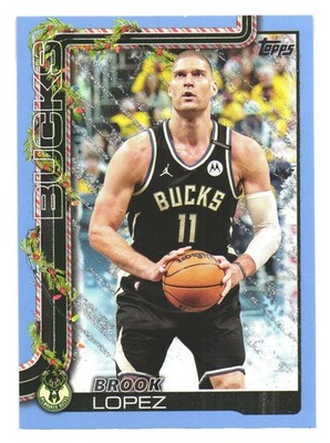 2025-26 Topps Holiday NBA Basketball Light Blue Milwaukee Bucks Brook Lopez