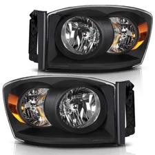 DWVO Headlight Assembly for 06-08 Dodge Ram 1500 & 06-09 Ram 2500 3500 Black