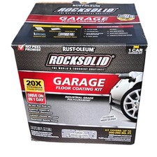 Rust-Oleum RockSolid Garage Floor Coating Kit Gray High Gloss Polycuramine 1 Car