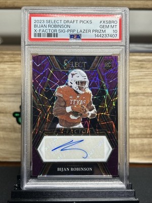 Bijan Robinson Rookie Auto! PSA 10! 7/25 Jersey Match! 2023 Select Draft RC