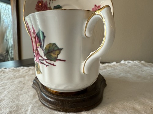 Set tazze e piattini vintage Royal Eton Staffordshire X2233/3 rose rosa osso Cina - Foto 5 di 18