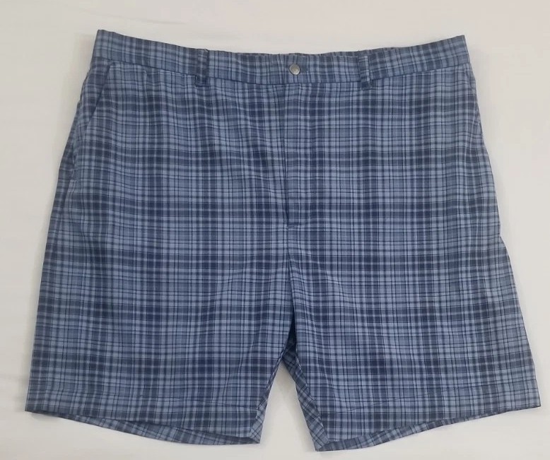 Callaway Mens Opti-Dri Stretch Waistband Golf Shorts Blue Plaid Size 42 T