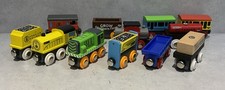 Mixed Wooden Railway Train Lot Orbrium - Brio Compatible Engines Passenger Cars