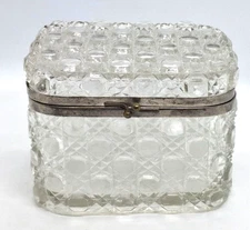 Imperial Russian Cut Glass "Vasily Perlov with Sons" Tea Caddy Box 19 th