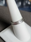 Vintage Platinum Plated 925 Sterling Silver Band Ring with Diamond Accents. 7 — photo 7