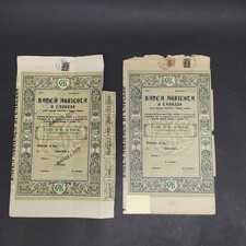 Lotto di certificati azionari della Banca Agricola di Cavezzo (Modena) anni '20