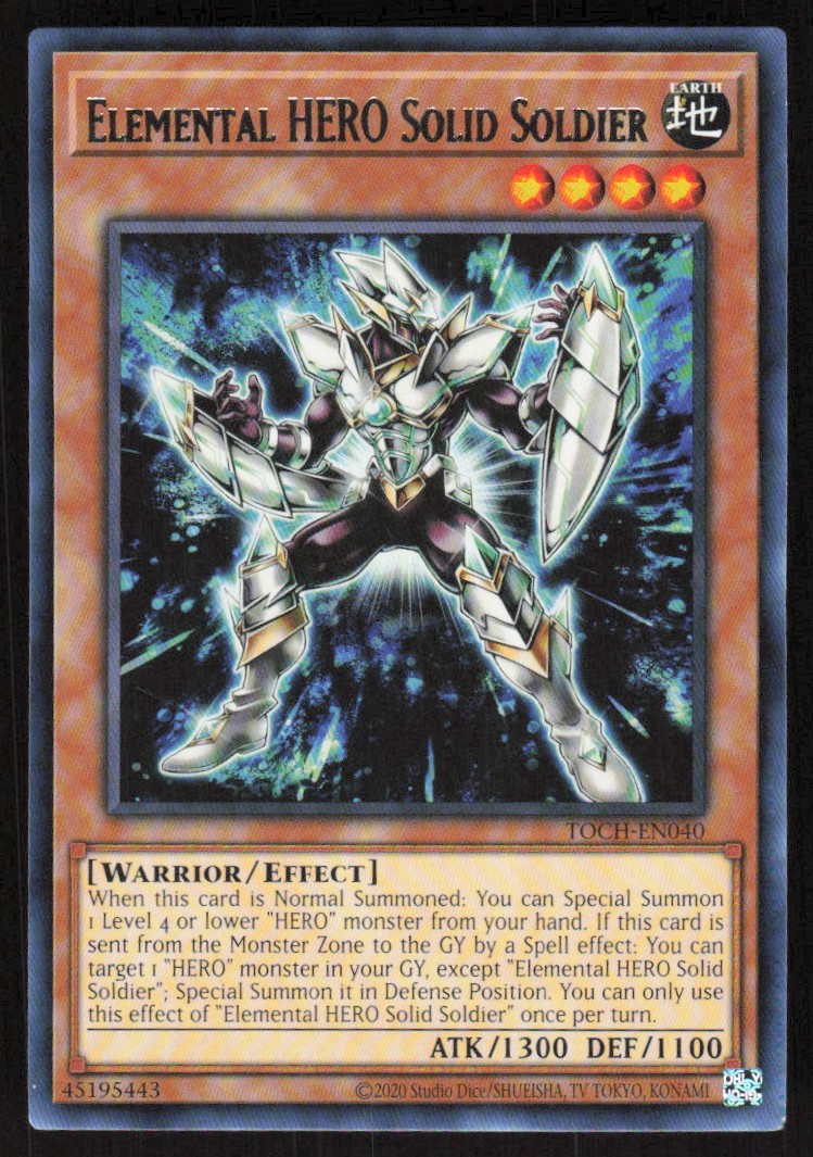 2020 Yu-Gi-Oh Elemental HERO Solid Soldier Trading Card