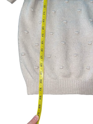 CHELSEA & THEODORE Women's Size Medium Beige Wool Blend Short Sleeve Dot Sweater - Bild 8 von 10