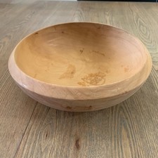 Hand Carved Wooden Dough Bowl Natural Wood Serving Salad Fruit Decorative