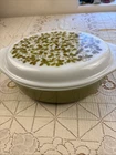 VINTAGE PYREX VERDE OLIVE GREEN 2.5 QUART CASSEROLE Dish With Lid #045