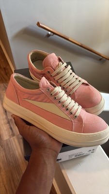 Pink Beige Canvas Lace Up Men's Casual Sneakers Comfort EU 43