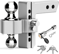 Adjustable Trailer Hitch for 2 Inch Receiver - 6 Inch Aluminum Drop Hitch, 12,50