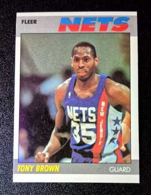 1987-88 Fleer Basketball Tony Brown #14 New Jersey Nets 87 NR MINT RC ROOKIE