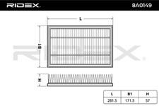 8A0149 RIDEX Luftfilter für FORD,VOLVO