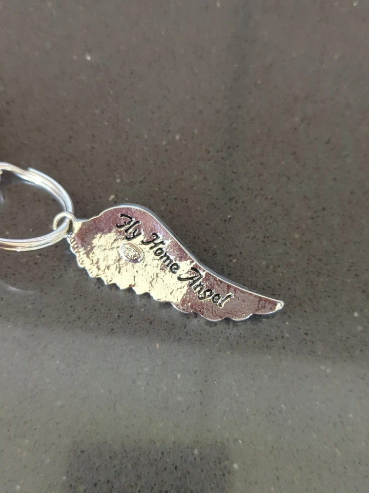 KIRKS FOLLY Fly Home Angel Tono Plateado Llavero Dije Aurora Estrás F151 Foto 2 de 4