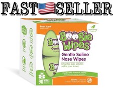 2-Pack Boogie Wipes  Saline Nose, Face  Hand Wipes Fresh Scent , 45 Count Each