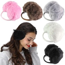 1/2/3Pcs Faux Fur Big Earmuffs Winter Warmer Plush Fluffy Ear Muffs Solid Earlap
