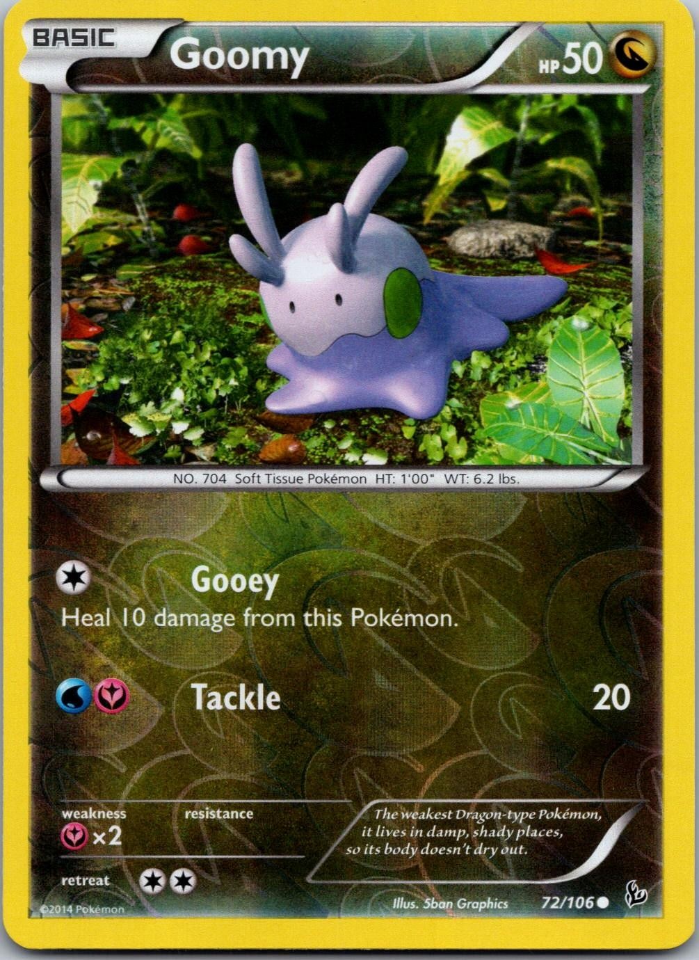 Goomy 72/106 Common Flashfire Pokemon Reverse Holo Near Mint