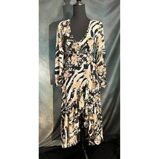 Guess Floral Zebra Print Dress Long Sleeve High Low Party Cocktail Size XS
