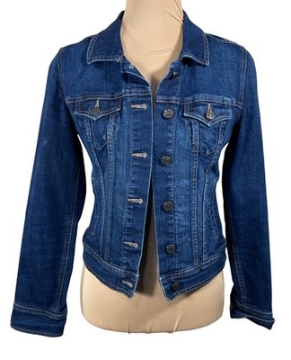 Old Navy Denim Jean Jacket Size XS Extra Small Dark Wash Stretch