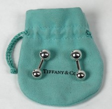 Tiffany & Co 925 Sterling Silver Barbell Cufflinks