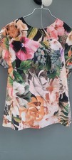 Ted Baker Floral Short Sleeved Top Size 2 UK 10 Excellent Condition