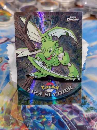 2000 Topps Chrome Spectra Series 2 - Pokemon Scyther #123 MP-/HP+ 🔥