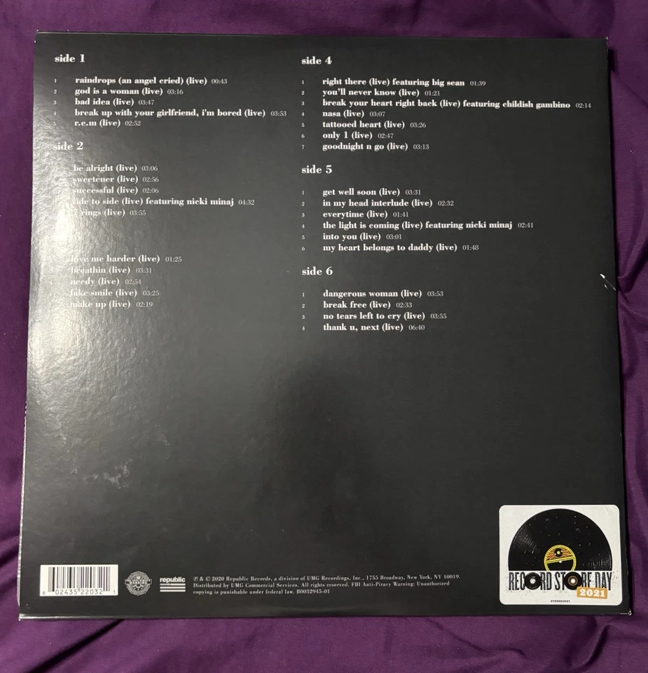 K Bye for Now - Ariana Grande (Record Store Day Exclusive SWT Live) Vinyl LP - Image 3 of 4