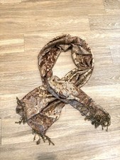 Pashmina Cashmere Silk Scarf 55 Pashmina 45 Silk Brown Gold Paisley Shawl Wrap