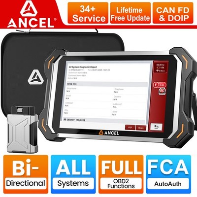 ANCEL DS600BT ECU Key Programming Tool Bidirectional OBD2 Scanner FCA AutoAuth