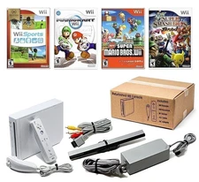Authentic Wii Console System White + Pick Games, Controllers & Cords + US Seller