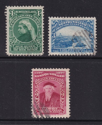 NEUFUNDLAND 1897 Entdeckung 400th Anniv. selection SG 66-68 gebraucht (Lebenslauf 17£)