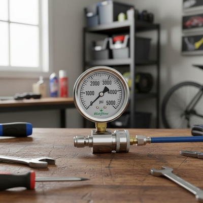 #ad 2 1 2quot; Pressure Washer Pressure Gauge Kit 3 8 Inch Quick Connect 0 500 $29.97